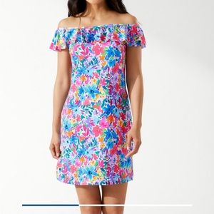 Tommy Bahama Watercolor Floral Off The Shoulder Dress Size XS